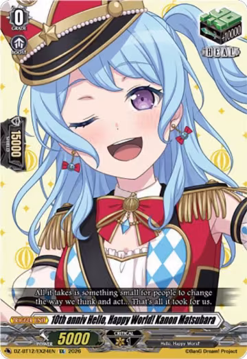 10th anniv Hello, Happy World! Kanon Matsubara (DZ-BT12/EX24EN), DZ-BT12: Chasm of Lost Souls — Vanguard card price