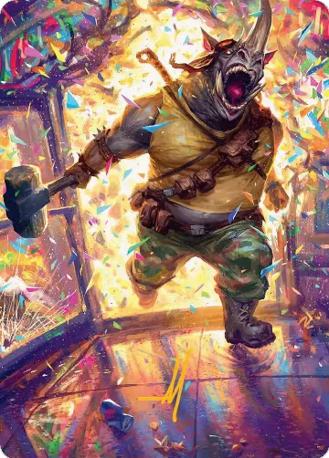 Rocksteady, Rowdy Rhino Art Card (Gold-Stamped Signature) (54), Art Series: Teenage Mutant Ninja Turtles — Magic card price