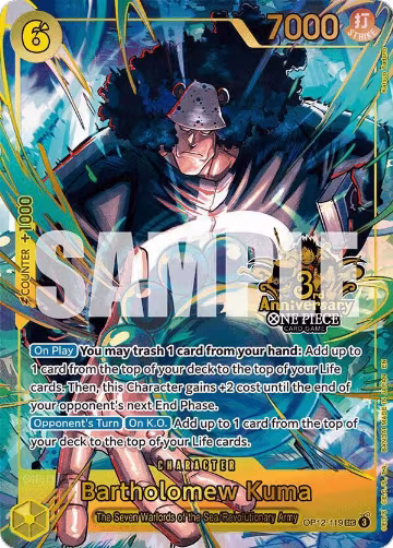 Bartholomew Kuma (Japanese Version 3rd Anniversary Set) (OP12-119), One Piece Promotion Cards — One Piece card price