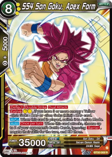 SS4 Son Goku, Apex Form (BT30-069), Three Glorious Fighters — DB Super card price
