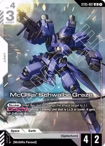 McGillis' Schwalbe Graze (Premium Card Collection Gundam Assemble) (ST05-007), Gundam Promotional Cards — Gundam card price