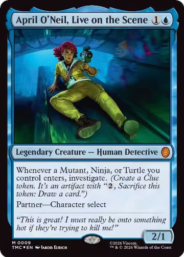 April O'Neil, Live on the Scene (Surge Foil) (9), Commander: Teenage Mutant Ninja Turtles — Magic card price
