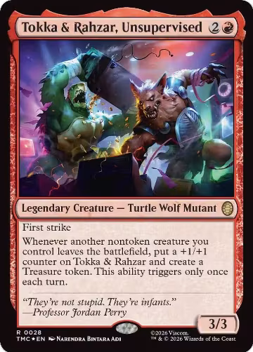 Tokka & Rahzar, Unsupervised (Surge Foil) (28), Commander: Teenage Mutant Ninja Turtles — Magic card price