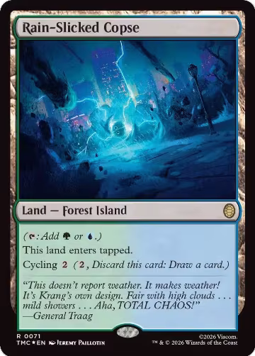Rain-Slicked Copse (Surge Foil) (71), Commander: Teenage Mutant Ninja Turtles — Magic card price