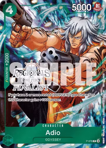 Adio (Online Regional Finalist Card Set 2025 Vol.1) (P-078), One Piece Promotion Cards — One Piece card price