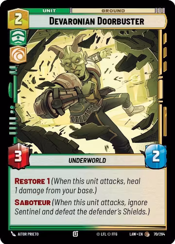 Devaronian Doorbuster (70/264), A Lawless Time — Star Wars card price
