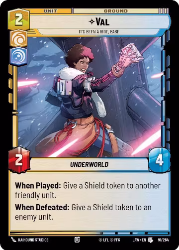 Val - It's Been a Ride, Babe (91/264), A Lawless Time — Star Wars card price