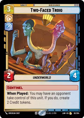 Two-Faced Troig (92/264), A Lawless Time — Star Wars card price
