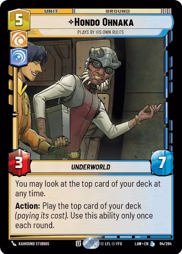 Hondo Ohnaka - Plays By His Own Rules (94/264), A Lawless Time — Star Wars card price