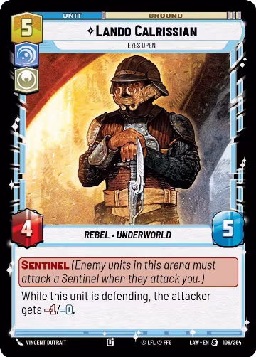 Lando Calrissian - Eyes Open (108/264), A Lawless Time — Star Wars card price