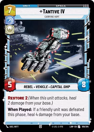 Tantive IV - Carrying Hope (109/264), A Lawless Time — Star Wars card price