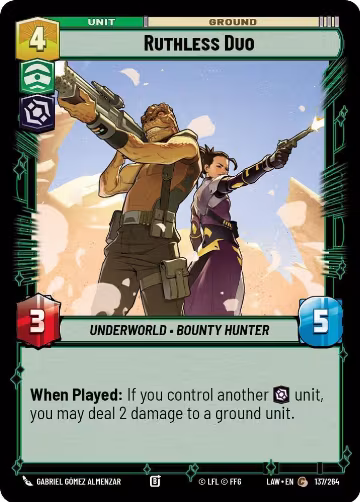 Ruthless Duo (137/264), A Lawless Time — Star Wars card price
