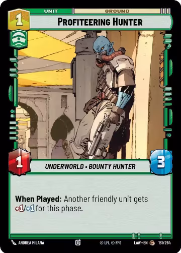 Profiteering Hunter (151/264), A Lawless Time — Star Wars card price