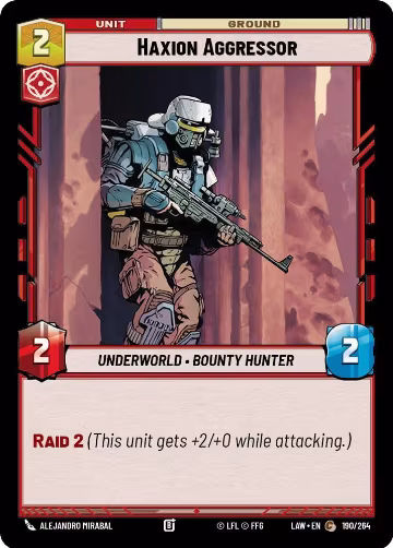 Haxion Aggressor (190/264), A Lawless Time — Star Wars card price