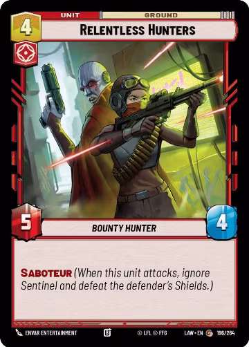 Relentless Hunters (196/264), A Lawless Time — Star Wars card price