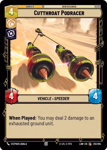 Cutthroat Podracer (213/264), A Lawless Time — Star Wars card price
