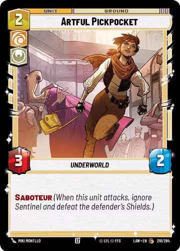 Artful Pickpocket (218/264), A Lawless Time — Star Wars card price