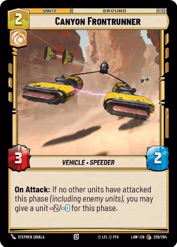 Canyon Frontrunner (228/264), A Lawless Time — Star Wars card price