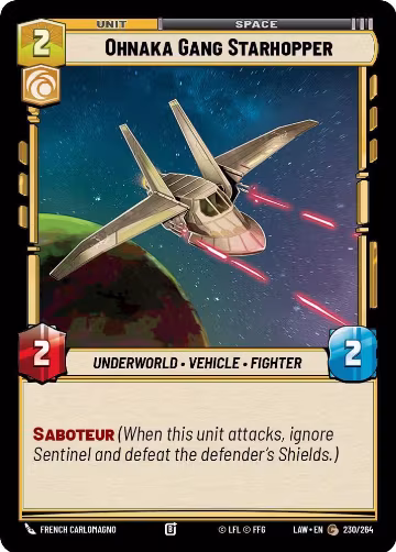 Ohnaka Gang Starhopper (230/264), A Lawless Time — Star Wars card price