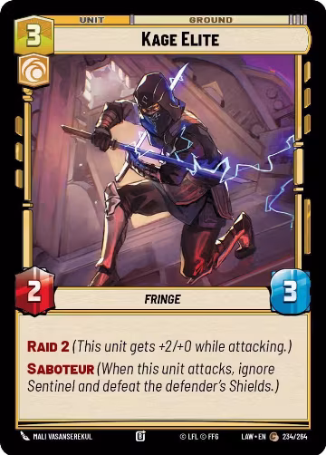 Kage Elite (234/264), A Lawless Time — Star Wars card price