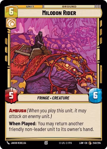 Milodon Rider (240/264), A Lawless Time — Star Wars card price