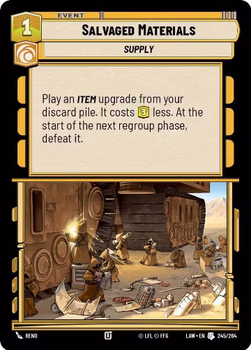 Salvaged Materials (245/264), A Lawless Time — Star Wars card price