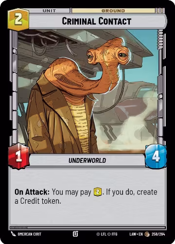 Criminal Contact (258/264), A Lawless Time — Star Wars card price