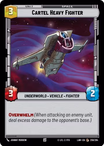 Cartel Heavy Fighter (259/264), A Lawless Time — Star Wars card price