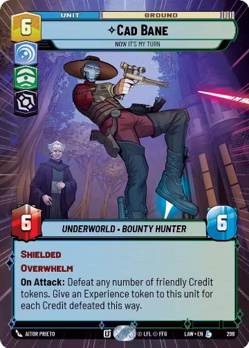 Cad Bane - Now It's My Turn (Hyperspace) (296), A Lawless Time — Star Wars card price