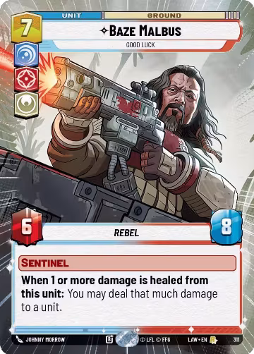 Baze Malbus - Good Luck (Hyperspace) (311), A Lawless Time — Star Wars card price