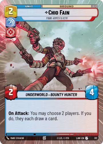 Chio Fain - Four-Armed Slicer (Hyperspace) (312), A Lawless Time — Star Wars card price