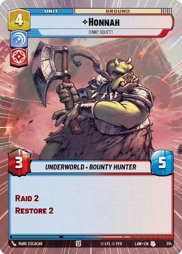 Honnah - Oink! Squee! (Hyperspace) (314), A Lawless Time — Star Wars card price