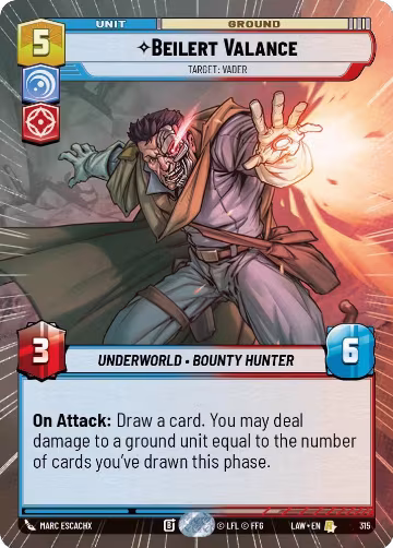 Beilert Valance - Target: Vader (Hyperspace) (315), A Lawless Time — Star Wars card price