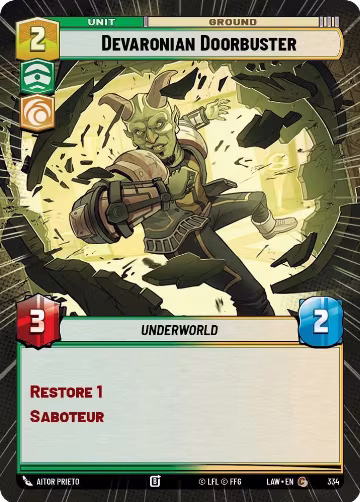 Devaronian Doorbuster (Hyperspace) (334), A Lawless Time — Star Wars card price