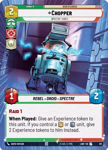 Chopper - Spectre Three (Hyperspace) (319), A Lawless Time — Star Wars card price