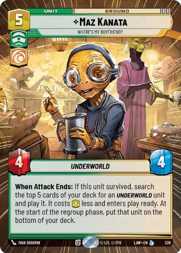 Maz Kanata - Where's My Boyfriend? (Hyperspace) (338), A Lawless Time — Star Wars card price
