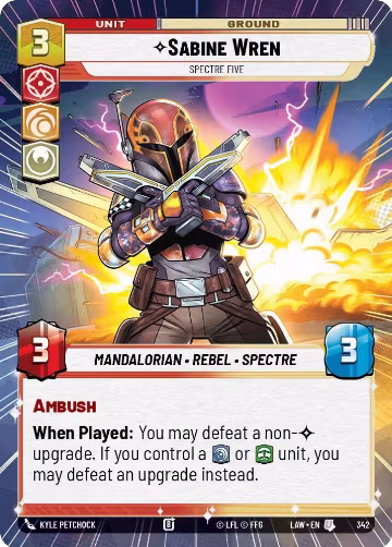 Sabine Wren - Spectre Five (Hyperspace) (342), A Lawless Time — Star Wars card price