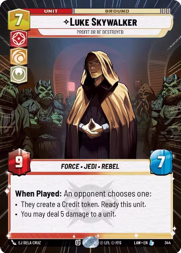 Luke Skywalker - Profit or Be Destroyed (Hyperspace) (344), A Lawless Time — Star Wars card price