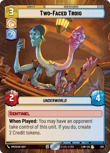 Two-Faced Troig (Hyperspace) (356), A Lawless Time — Star Wars card price