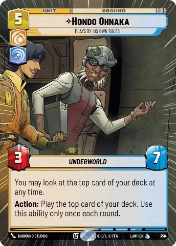Hondo Ohnaka - Plays By His Own Rules (Hyperspace) (358), A Lawless Time — Star Wars card price
