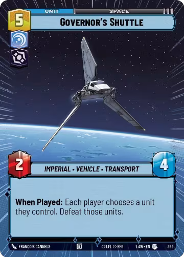 Governor's Shuttle (Hyperspace) (363), A Lawless Time — Star Wars card price