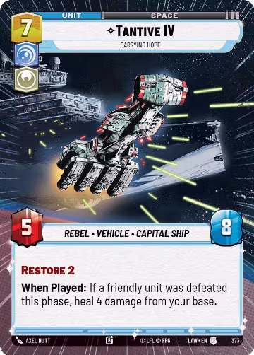 Tantive IV - Carrying Hope (Hyperspace) (373), A Lawless Time — Star Wars card price