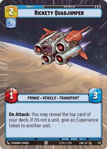 Rickety Quadjumper (Hyperspace) (379), A Lawless Time — Star Wars card price