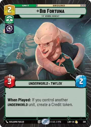 Bib Fortuna - Die Wanna Wanga? (Hyperspace) (398), A Lawless Time — Star Wars card price