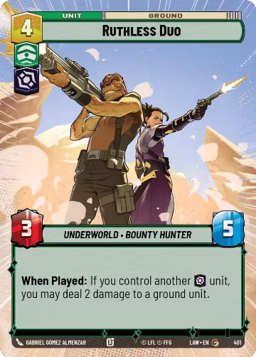 Ruthless Duo (Hyperspace) (401), A Lawless Time — Star Wars card price