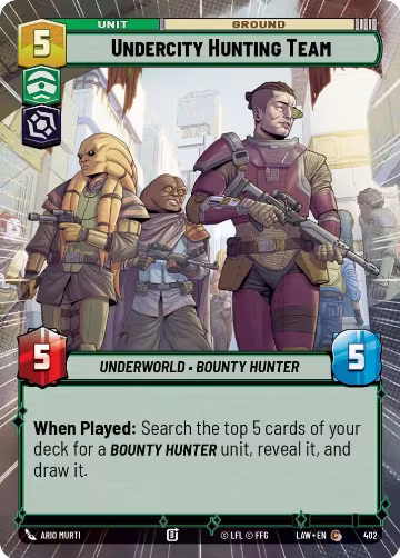 Undercity Hunting Team (Hyperspace) (402), A Lawless Time — Star Wars card price