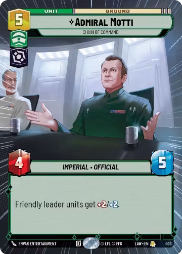 Admiral Motti - Chain of Command (Hyperspace) (403), A Lawless Time — Star Wars card price