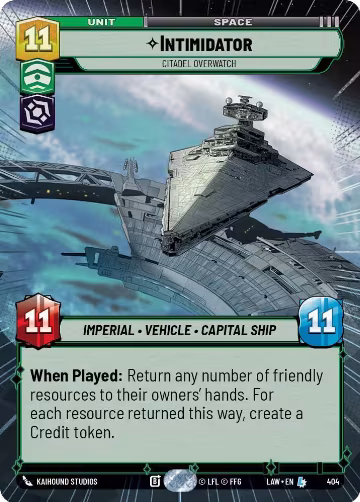 Intimidator - Citadel Overwatch (Hyperspace) (404), A Lawless Time — Star Wars card price