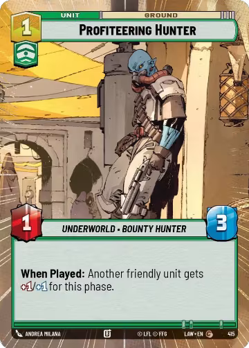 Profiteering Hunter (Hyperspace) (415), A Lawless Time — Star Wars card price