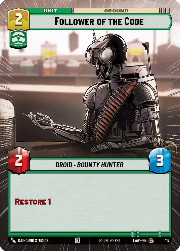 Follower of the Code (Hyperspace) (417), A Lawless Time — Star Wars card price